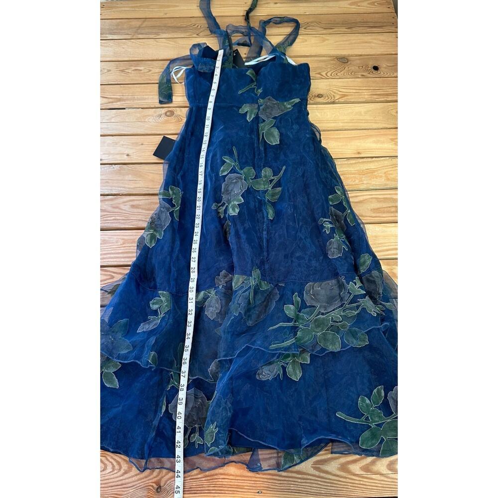 NWT Lulu's Ronny Kobo Floral Tie Shoulder Dress Size Small Women’s Navy - Picture 6 of 7